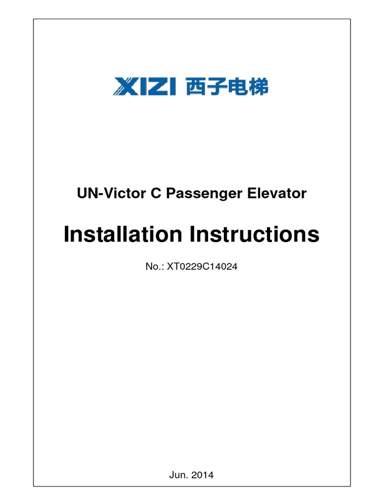 UN-Victor C Elevator Installation Guide | PDF | Elevator | Door