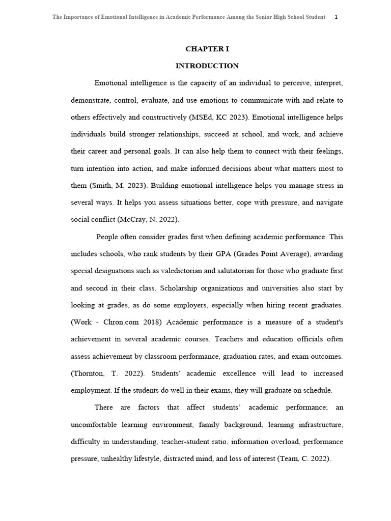 Emotional Intelligence and Academic Success | PDF | Emotional ...