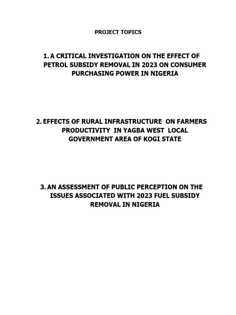 2023 Fuel Subsidy Impact Studies | PDF | Law | Technology & Engineering