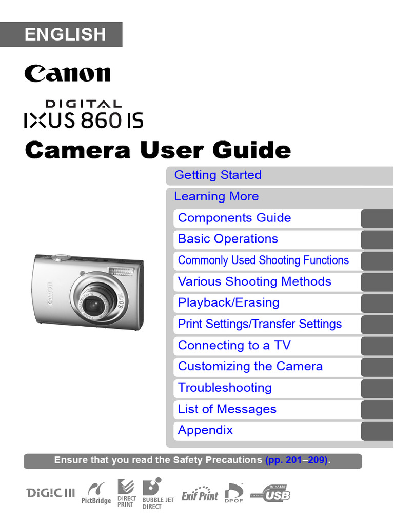 Canon IXUS 860 IS User Guide PDF Printer Microsoft Windows