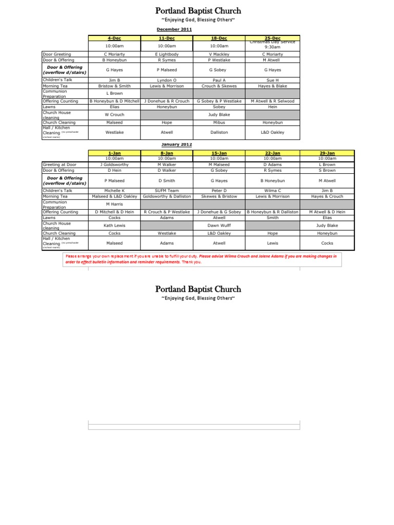 Dec11 Jan12 Roster | PDF