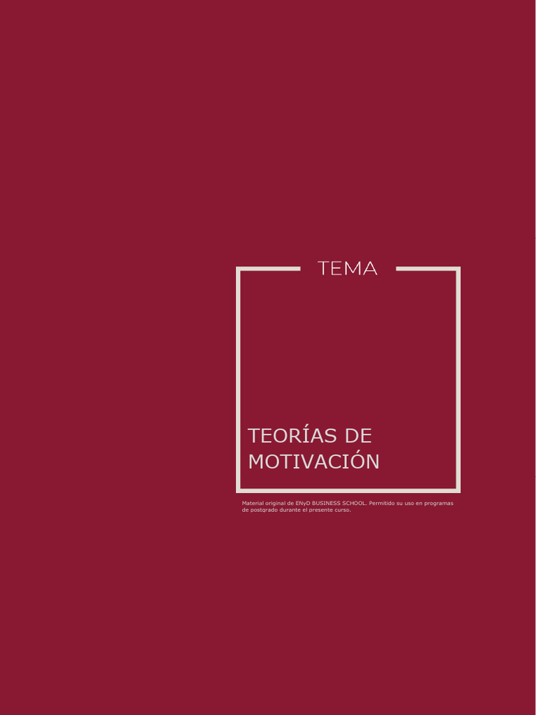 Teorías de Motivación Empresarial | PDF | Motivacional | Motivación