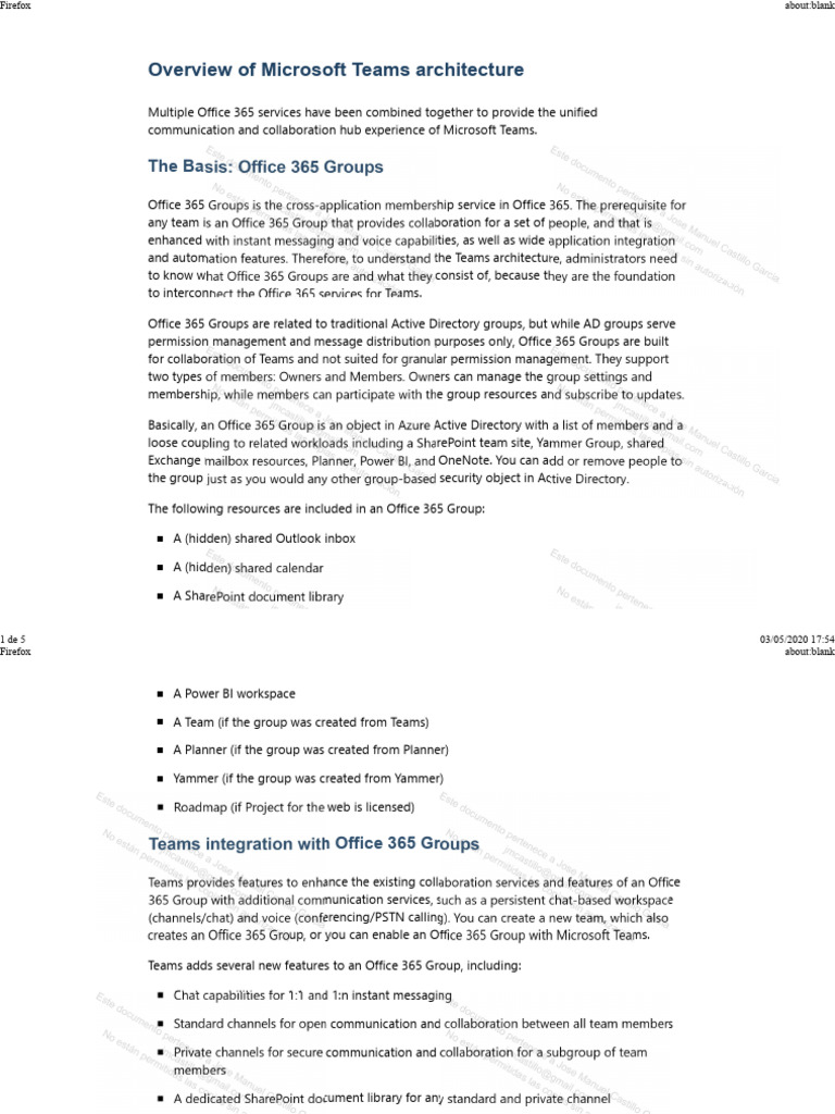 m1 - Overview of Microsoft Teams Architecture | PDF | Share Point ...