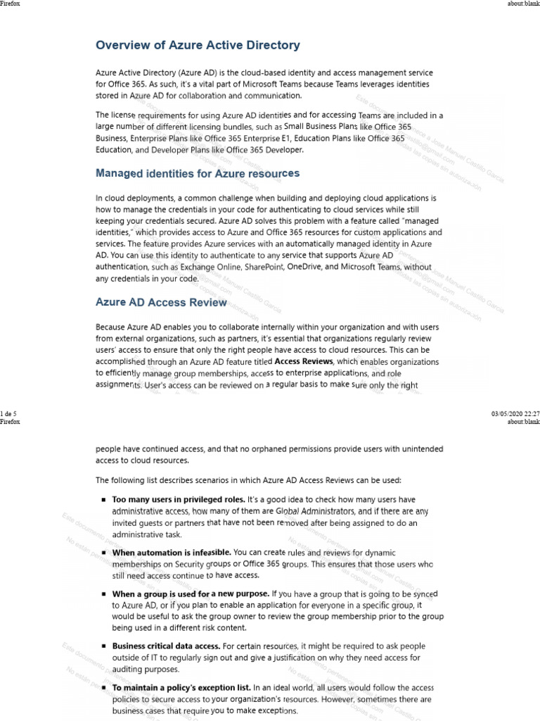3 Overview Of Azure Active Directory Download Free Pdf Microsoft