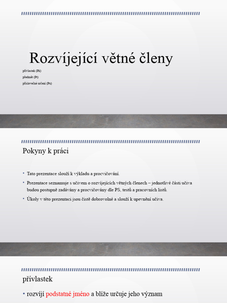 J Prezentace Rozvijejici Vetne Cleny | PDF