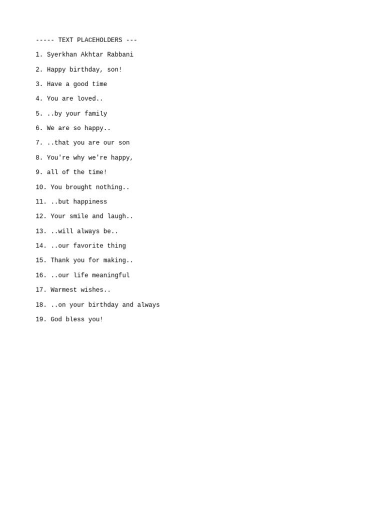 Text Placeholders | PDF