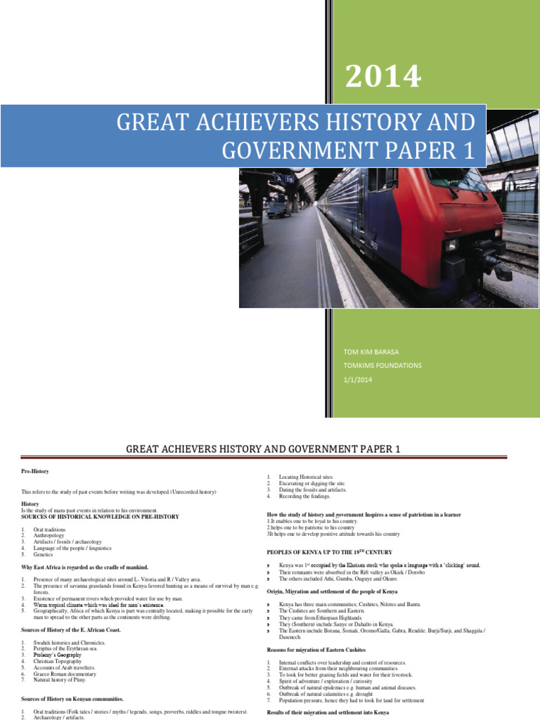Compressed 311.1 KCSE History Paper 1 Notes by JKL | Download Free PDF ...