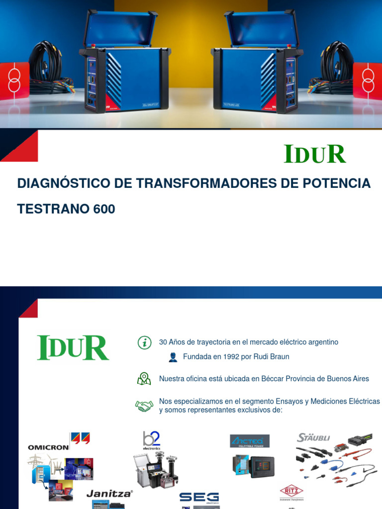 Diagnóstico del Testrano 600 en Transformadores | PDF | Transformador ...