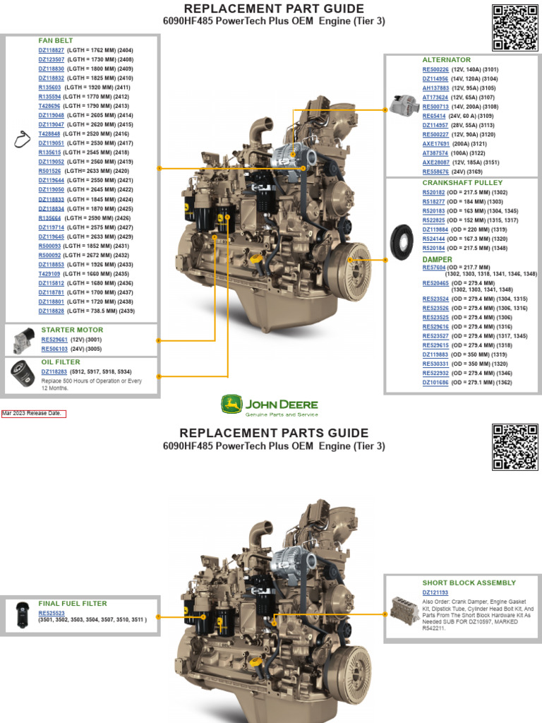 John Deere 6090HF485 Parts Guide | PDF | Machines | Engines