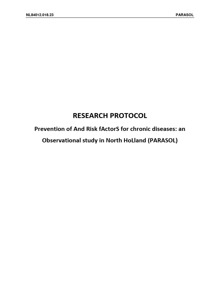 Chronic Disease Risk Study Protocol | PDF | Chronic Condition | Chronic ...