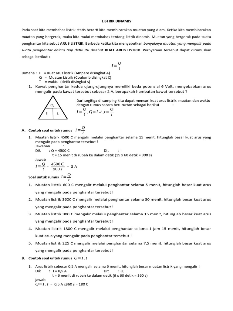 Soal Listrik Dinamis Kelas 9 dan 12 | PDF
