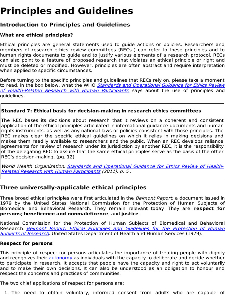 Ethical Principles in Research Guidelines | PDF | Applied Ethics | Justice