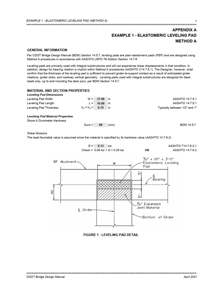Elastomeric Leveling Pad Design Guide | PDF | Mechanics | Building ...