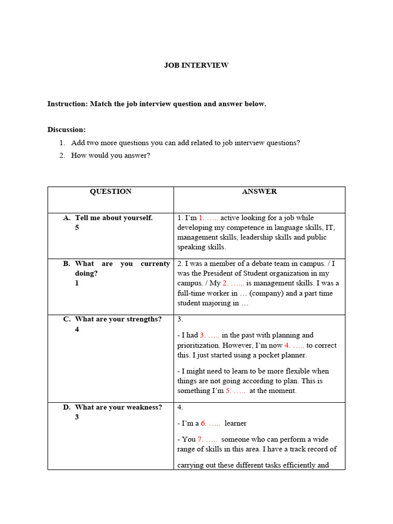 Essential Job Interview Questions & Answers | PDF | Job Interview ...