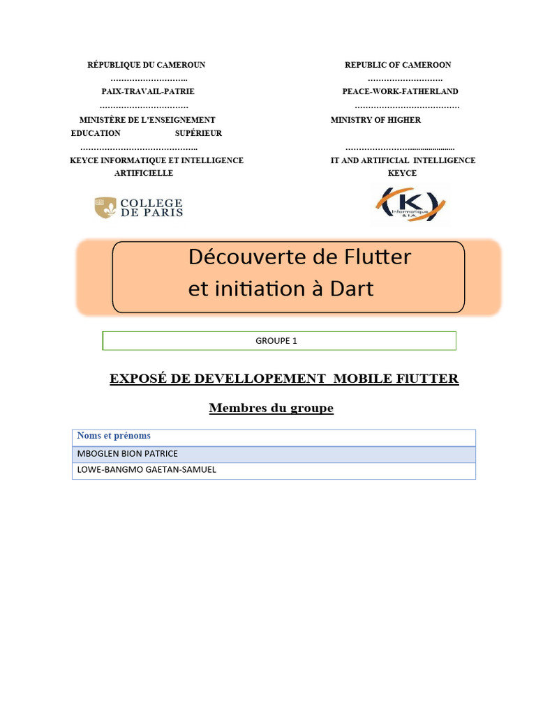 Introduction à Flutter et Dart au Cameroun | PDF | Android (Système d ...