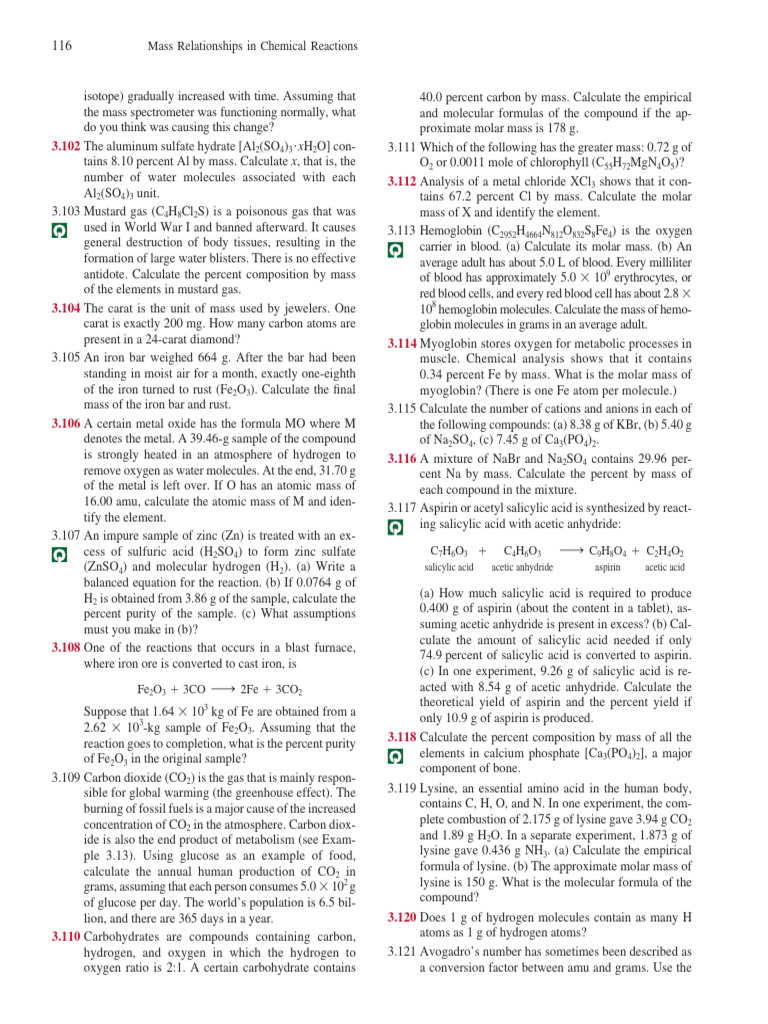 Mass Relationships in Chemical Reactions | PDF | Molecules | Mole (Unit)