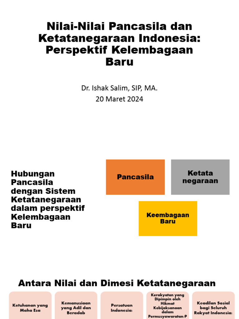 Nilai Nilai Pancasila Dan Ketatanegaraan Indonesia Pdf