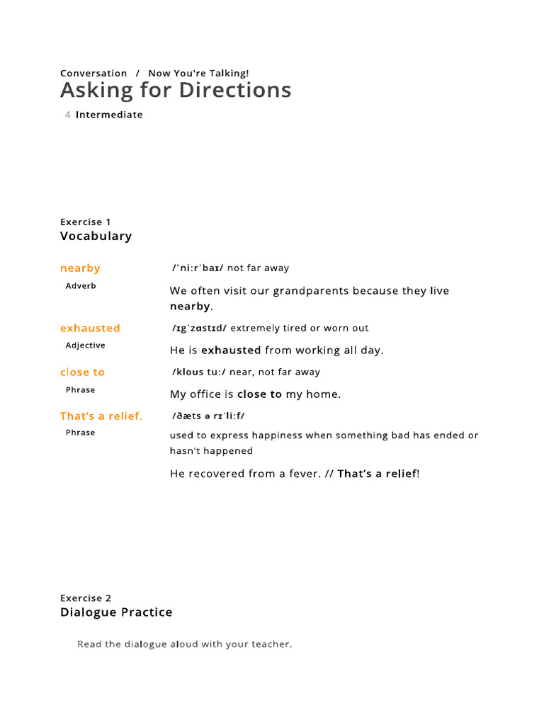 Asking for Directions _ Engoo | PDF