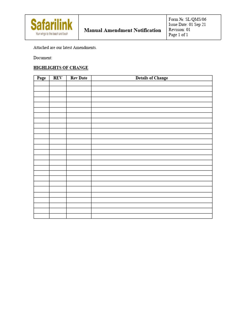 Latest Manual Amendment Notification | PDF