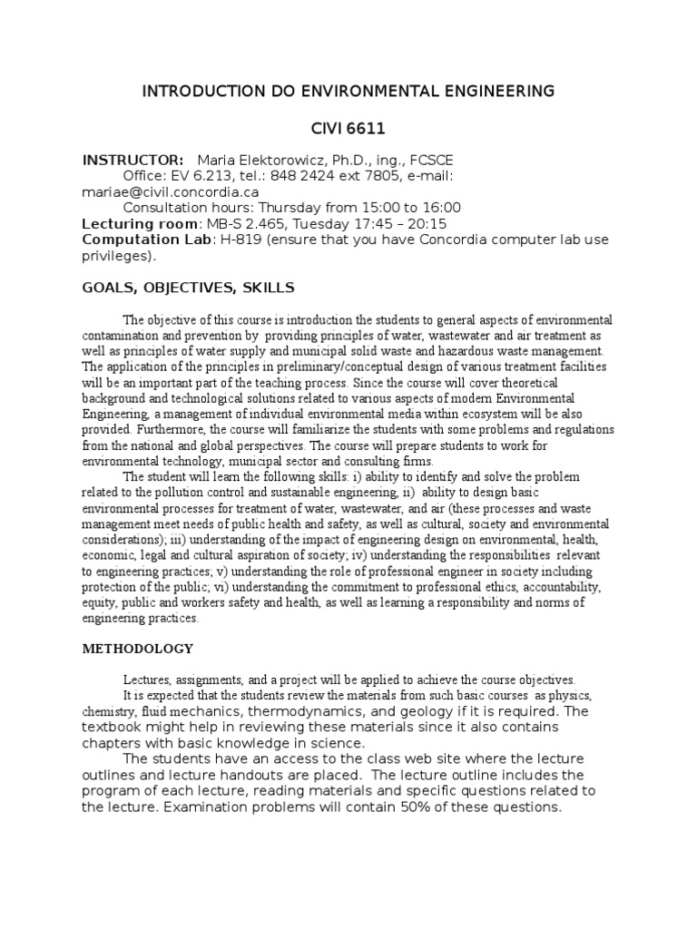 Introduction to Environmental Engineering | PDF | Sewage Treatment ...