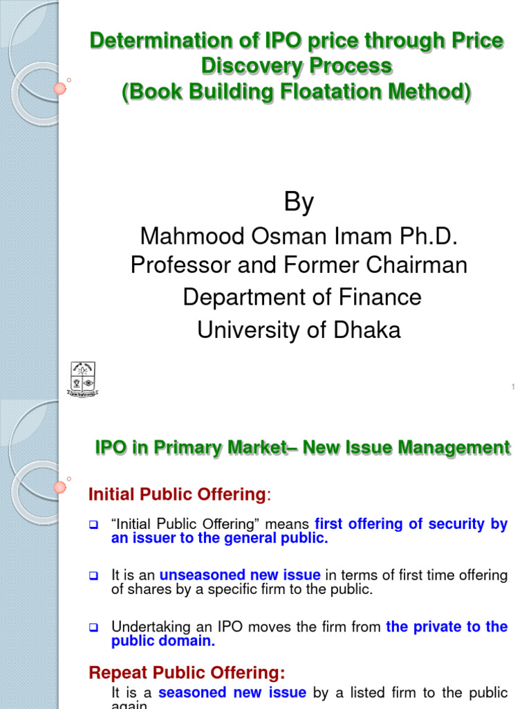Price Discovery Process For IPO Price | PDF | Initial Public Offering ...
