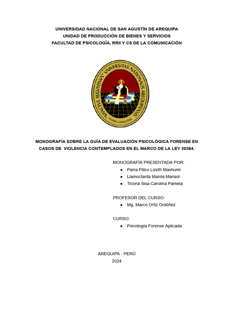 Guía de Evaluación Psicológica Forense 2024 | PDF | La violencia contra ...