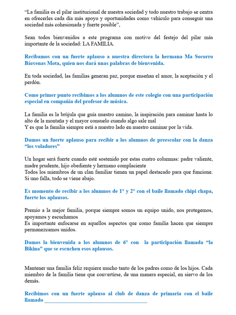 Celebrando el Valor de la Familia | PDF | Bailes