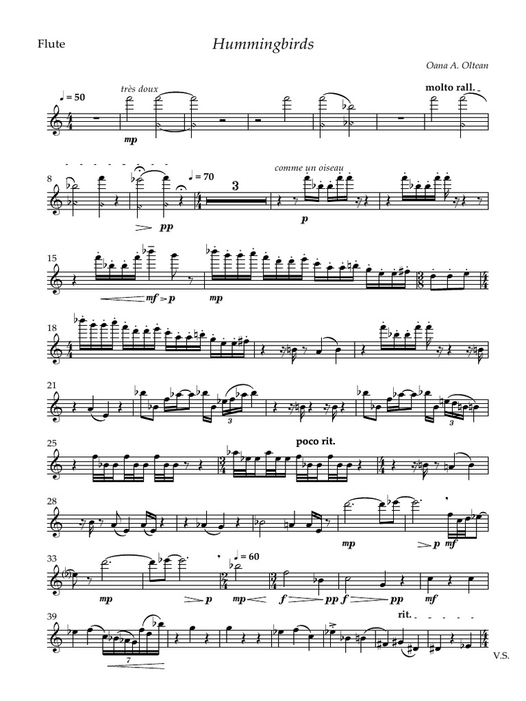 Hummingbirds - Flute | PDF