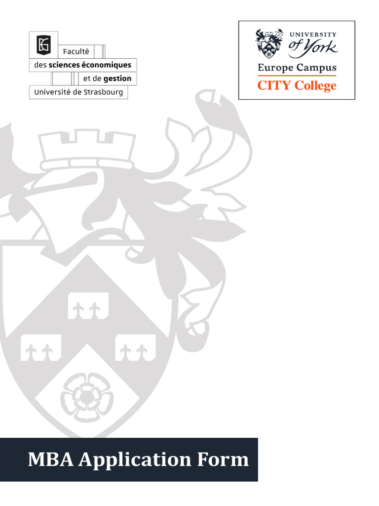MBA Application Form | PDF | University And College Admission