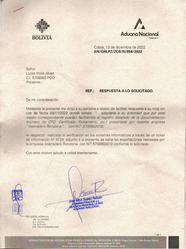Documento Aduana Pdf