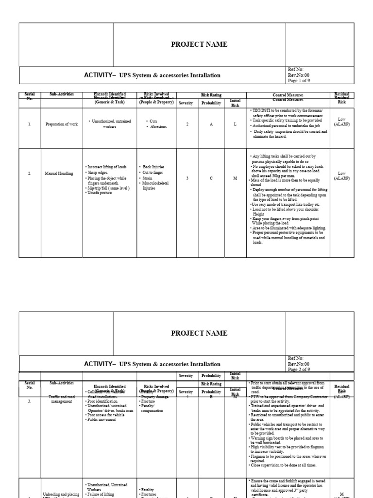 UPS System Installation Safety Guidelines | PDF | Personal Protective ...