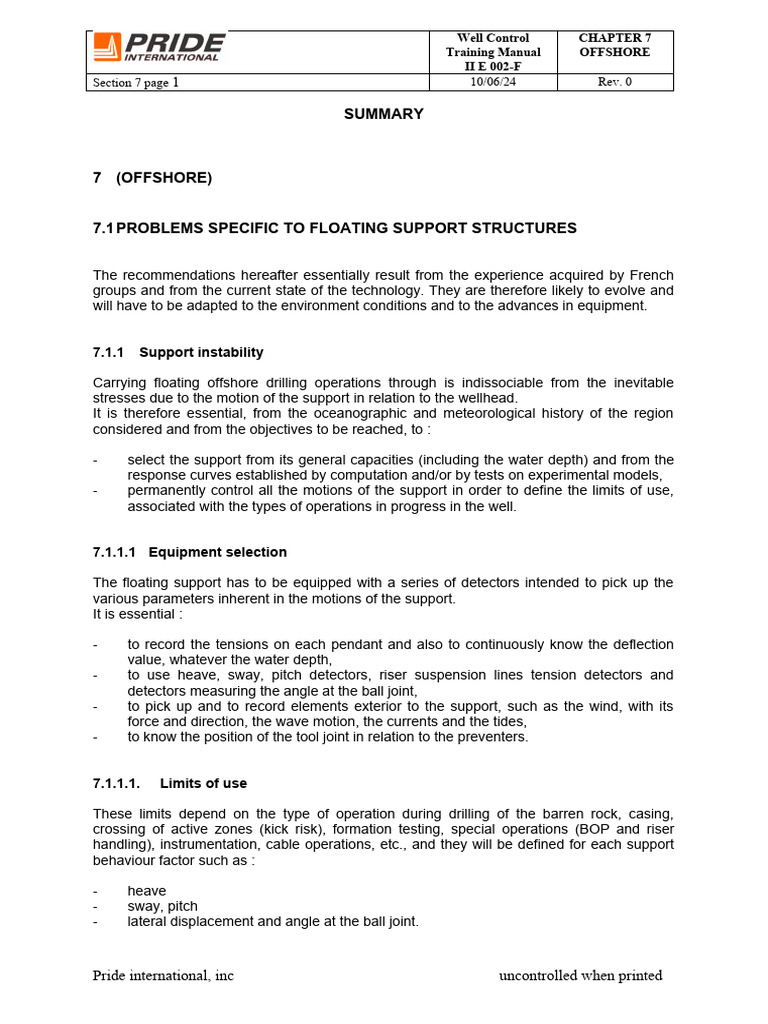 Offshore Well Control Training Guide | PDF | Blowout (Well Drilling ...