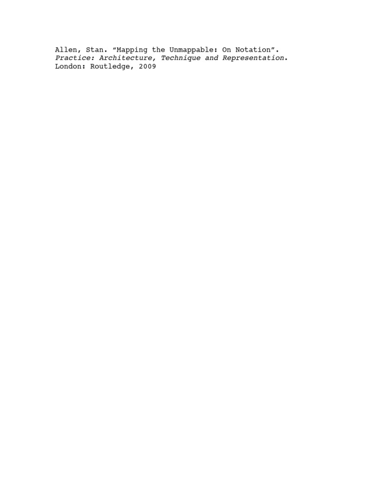 Allen Stan. Mapping The Unmappable. On Notation  PDF  Art