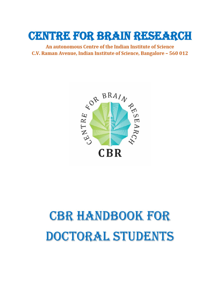 CBR Ph.D. Student Handbook | PDF | Doctor Of Philosophy | Thesis