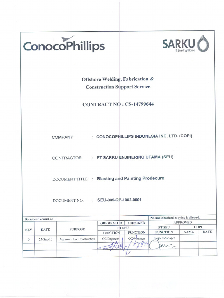 Blasting and Painting Procedure Download Free PDF Paint Paintings