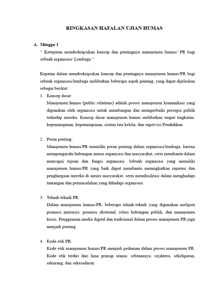 Ringkasan hafalan ujian humas pdf