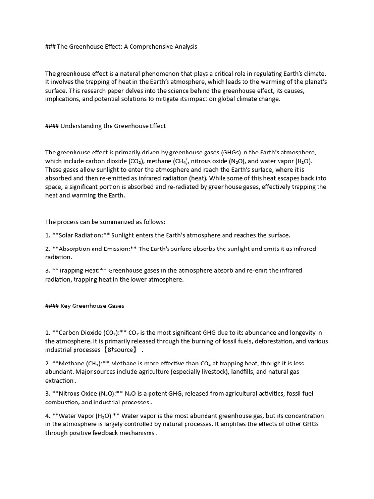 The Greenhouse Effect | PDF | Climate Change | Greenhouse Gas