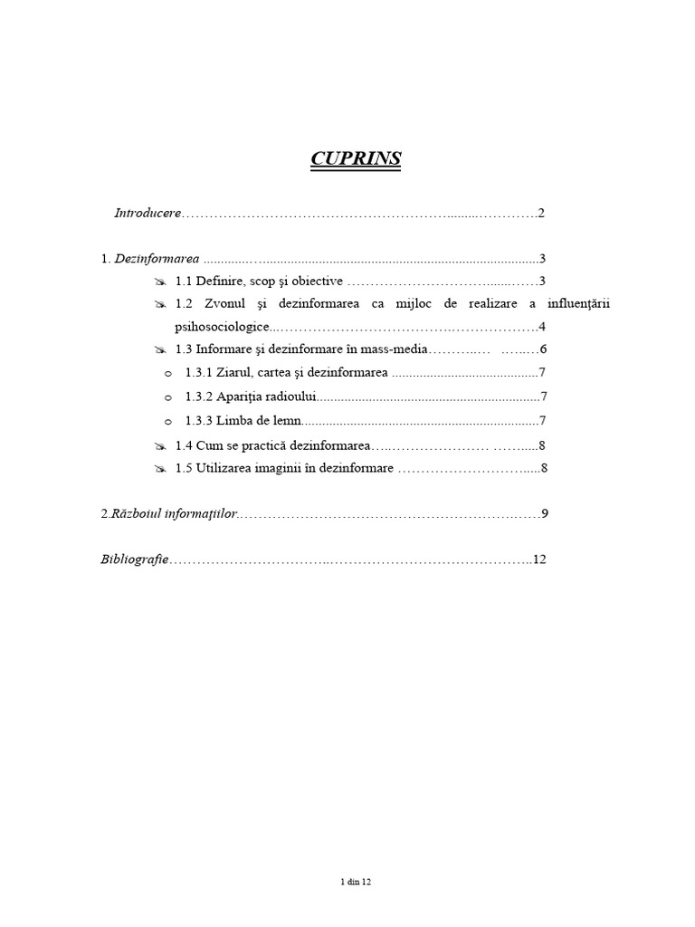 Informare Si Dezinformare | PDF