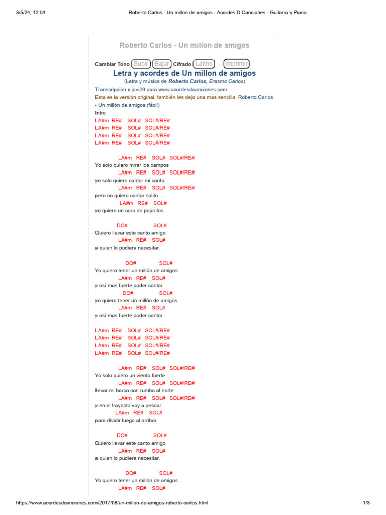 Un Millon de Amigos | PDF | Individual | Grabación de sonido, image size:768x1024