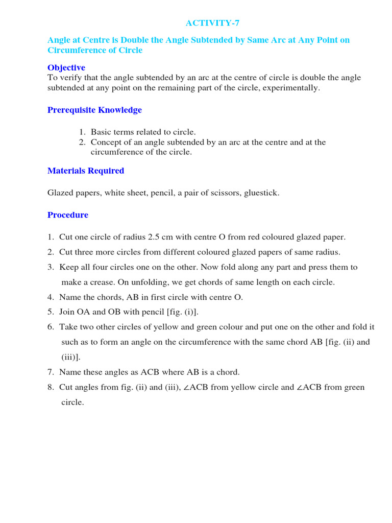Subtended Angle Circle | PDF