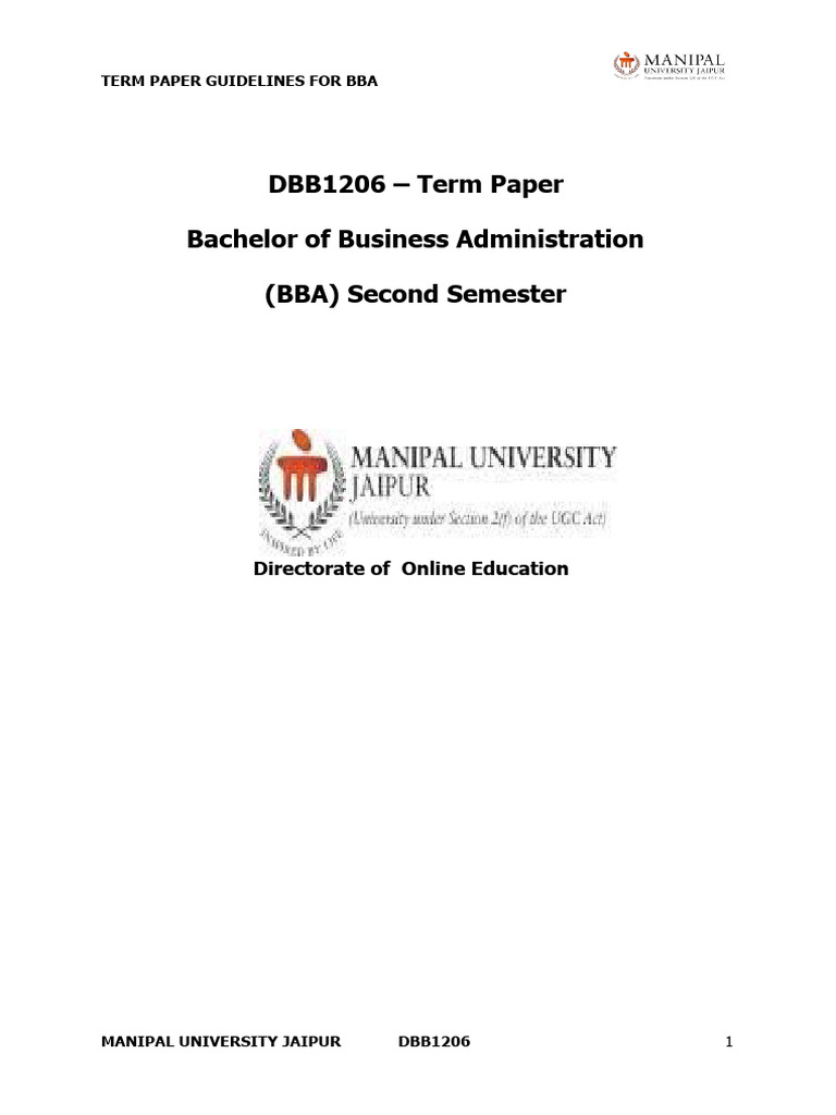 BBA Term Paper Guidelines and Format | PDF | Career & Growth