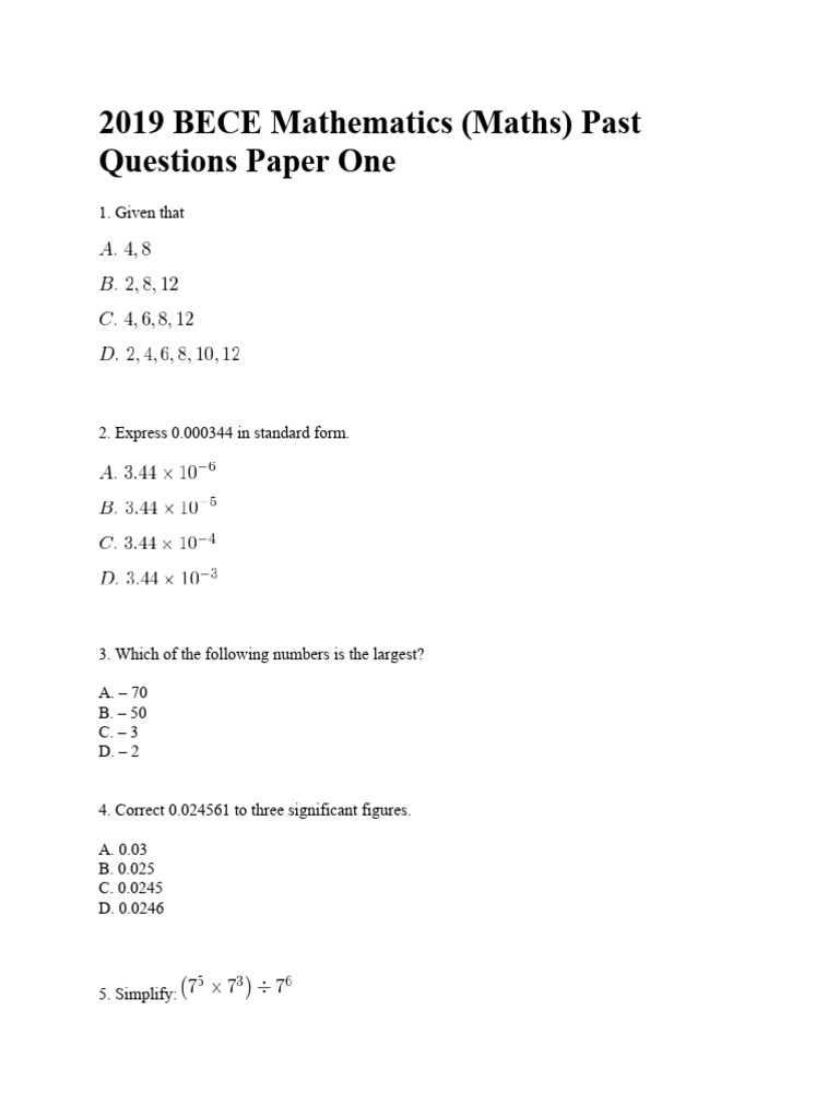Maths 2019 Pdf Numbers Elementary Mathematics