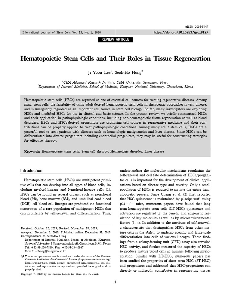 Ijsc 13 001 2 | Download Free PDF | Hematopoietic Stem Cell ...