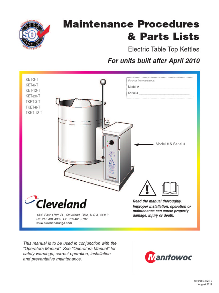 Cleveland Kettle KET Service Manual | PDF | Électricité | Grandeur physique