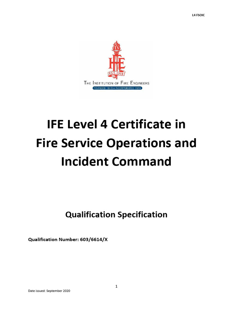 IFE Level 4 Fire Service Operations | PDF | Educational Assessment