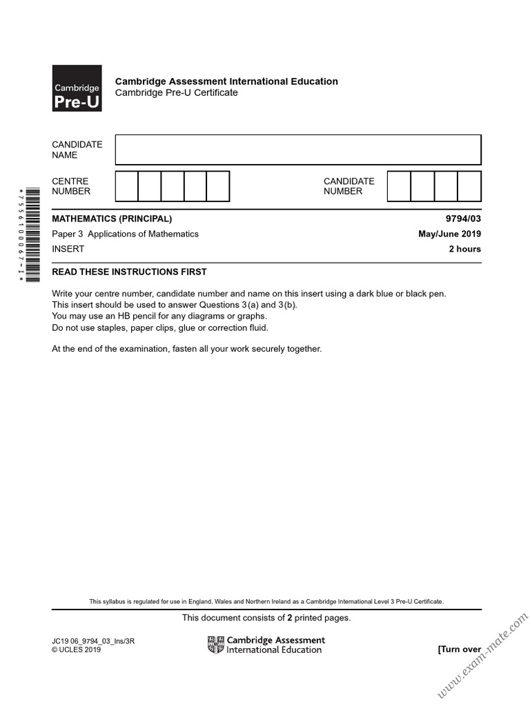 Cambridge Pre-U Certificate: Cambridge Assessment International ...