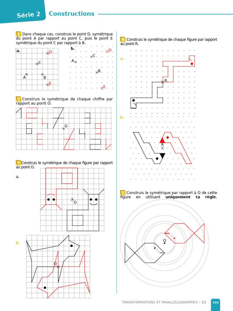 Symétries de figures par rapport à O | PDF | Triangle | Géométrie