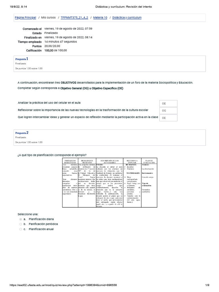 Evaluación de Didáctica y Currículum | PDF | Plan de estudios | Enseñando