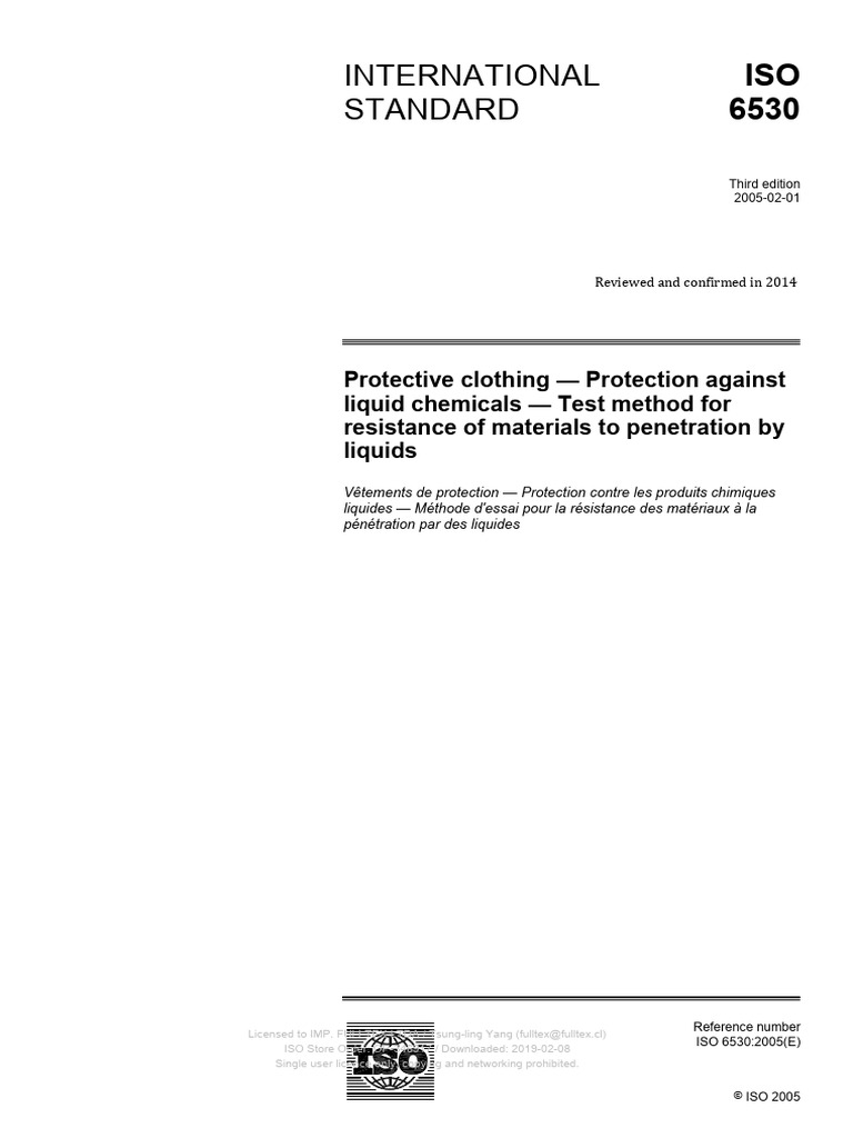 NORMA ANTI ACIDO ISO - 6530 - 2005 (En) | PDF | International ...