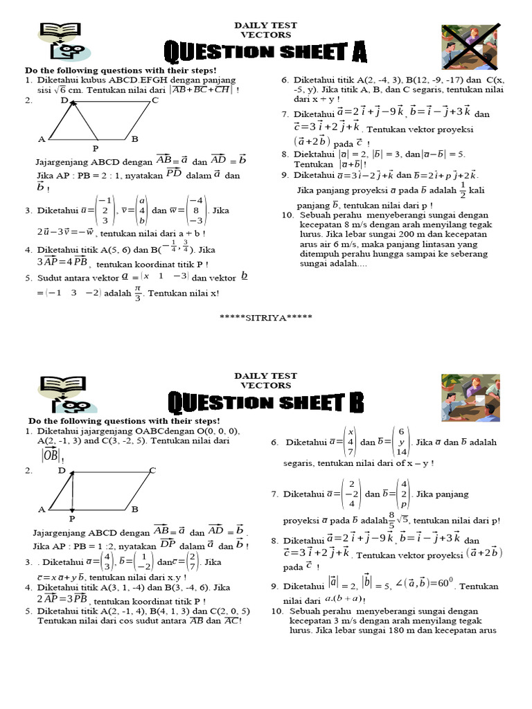 Soal Ujian Harian Vektor Matematika | PDF | Metode & Bahan Ajar
